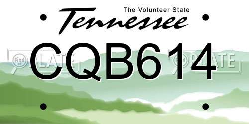 CQB614 Tennessee License Plate