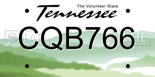 CQB766 Tennessee License Plate