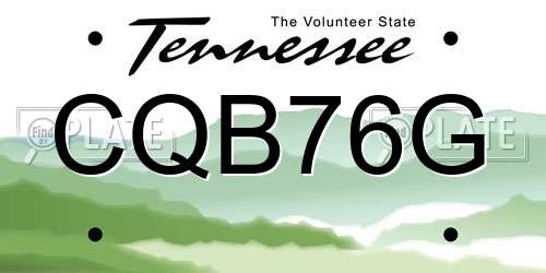 CQB76G Tennessee License Plate
