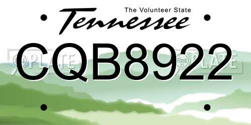 CQB8922 Tennessee License Plate