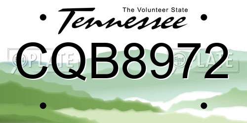 CQB8972 Tennessee License Plate