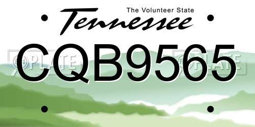 CQB9565 Tennessee License Plate