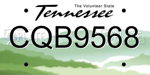 CQB9568 Tennessee License Plate