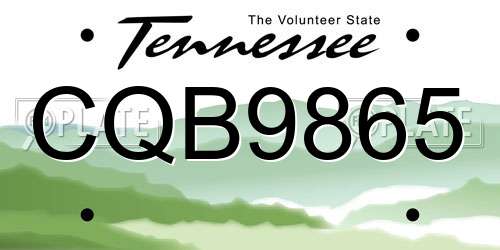 CQB9865 Tennessee License Plate