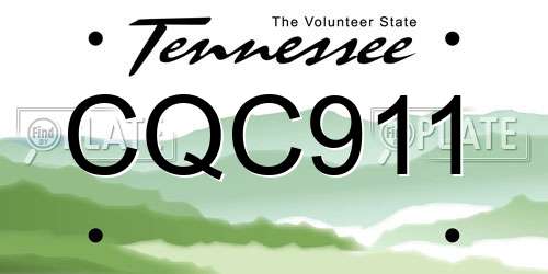 CQC911 Tennessee License Plate