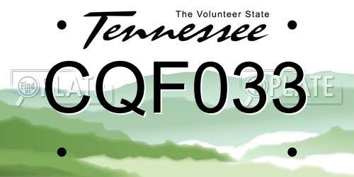 CQF033 Tennessee License Plate