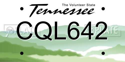 CQL642 Tennessee License Plate