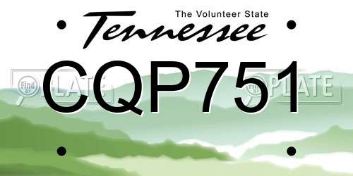 CQP751 Tennessee License Plate
