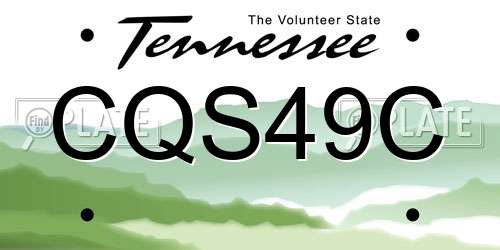 CQS49C Tennessee License Plate