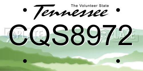 CQS8972 Tennessee License Plate