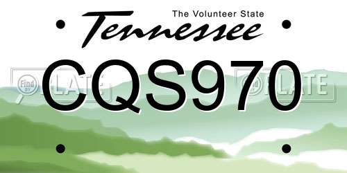 CQS970 Tennessee License Plate
