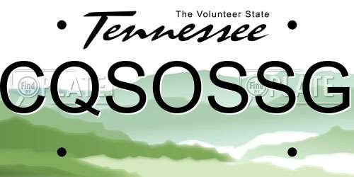 CQSOSSG Tennessee License Plate