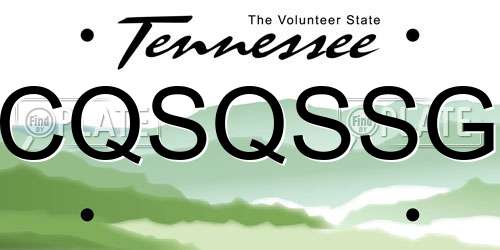CQSQSSG Tennessee License Plate