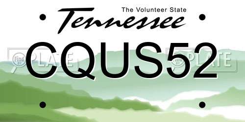 CQUS52 Tennessee License Plate