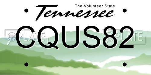 CQUS82 Tennessee License Plate