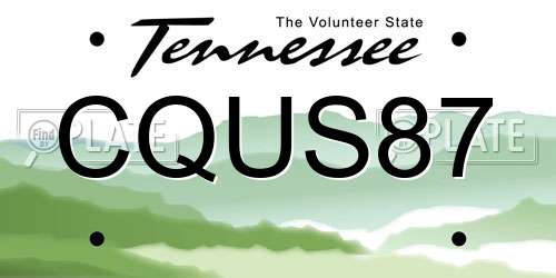 CQUS87 Tennessee License Plate