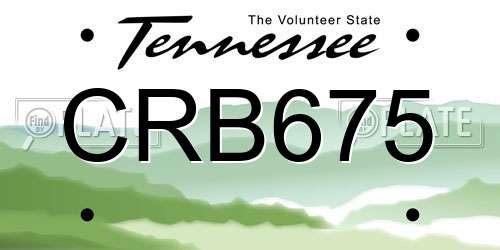 CRB675 Tennessee License Plate