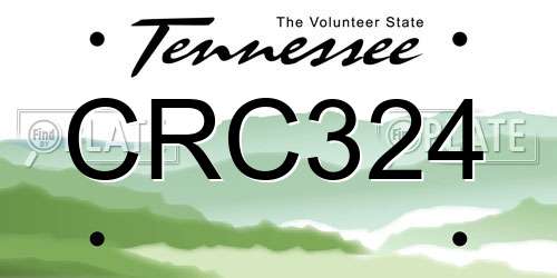 CRC324 Tennessee License Plate
