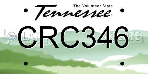 CRC346 Tennessee License Plate
