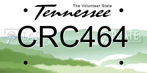 CRC464 Tennessee License Plate