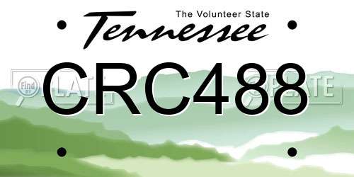 CRC488 Tennessee License Plate