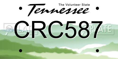 CRC587 Tennessee License Plate