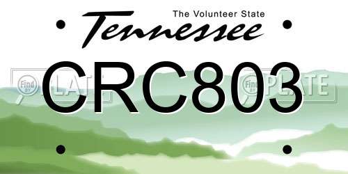 CRC803 Tennessee License Plate