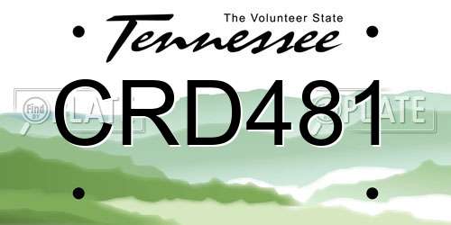 CRD481 Tennessee License Plate