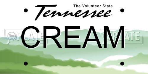 CREAM Tennessee License Plate