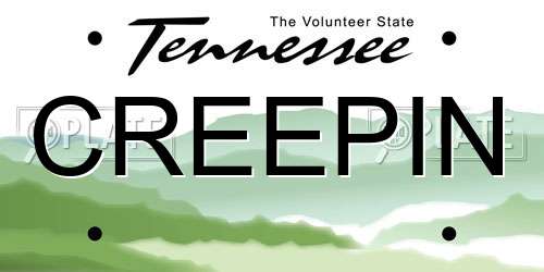CREEPIN Tennessee License Plate