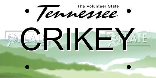 CRIKEY Tennessee License Plate