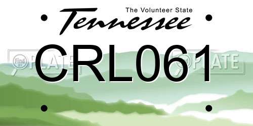 CRL061 Tennessee License Plate