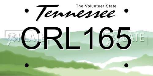 CRL165 Tennessee License Plate