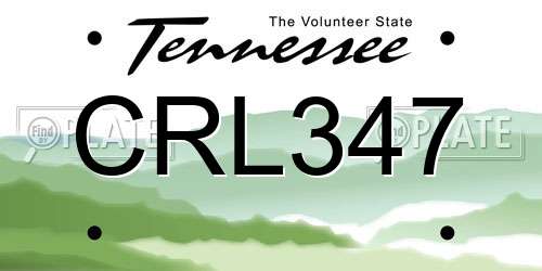 CRL347 Tennessee License Plate