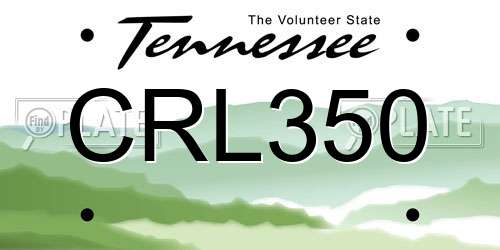 CRL350 Tennessee License Plate
