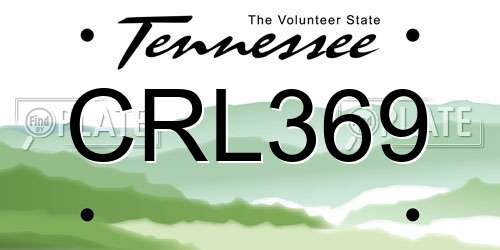 CRL369 Tennessee License Plate