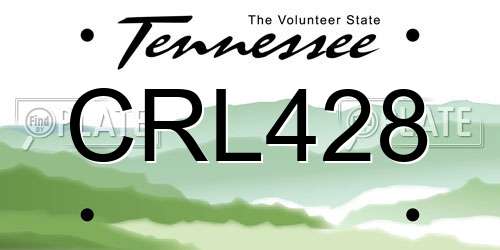 CRL428 Tennessee License Plate