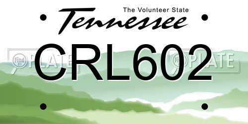 CRL602 Tennessee License Plate