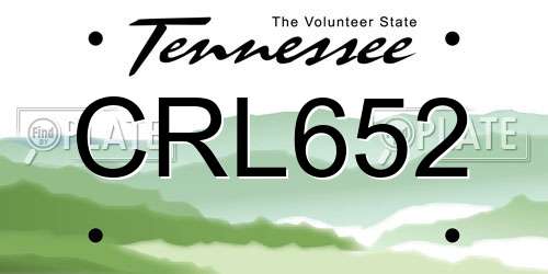 CRL652 Tennessee License Plate