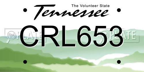 CRL653 Tennessee License Plate