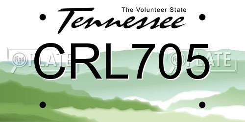 CRL705 Tennessee License Plate