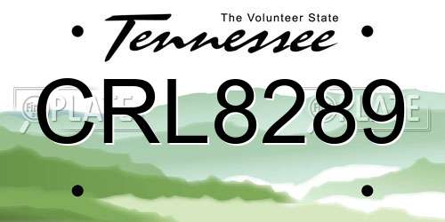CRL8289 Tennessee License Plate