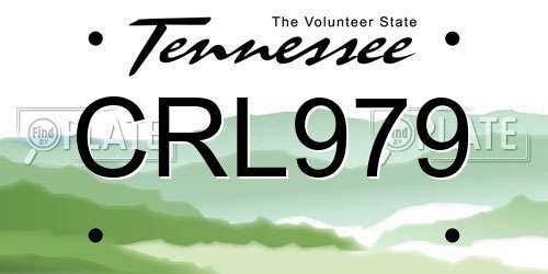 CRL979 Tennessee License Plate