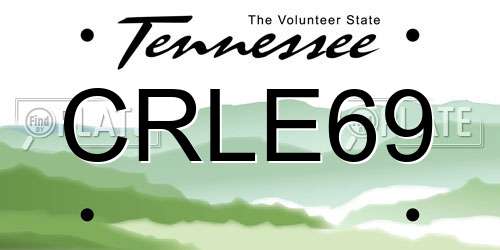 CRLE69 Tennessee License Plate