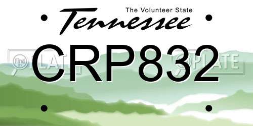 CRP832 Tennessee License Plate