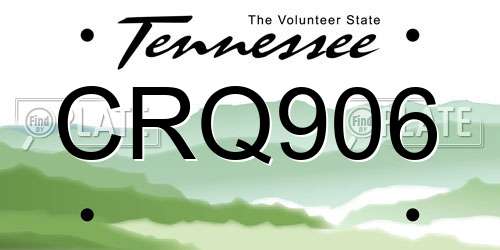 CRQ906 Tennessee License Plate
