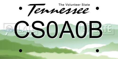 CS0A0B Tennessee License Plate