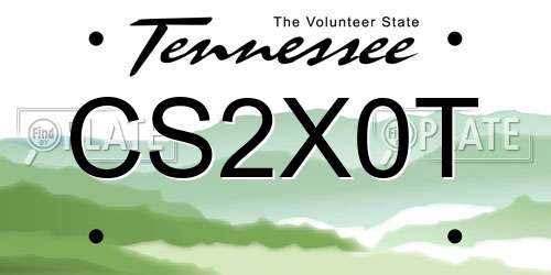 CS2X0T Tennessee License Plate
