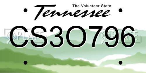 CS3O796 Tennessee License Plate