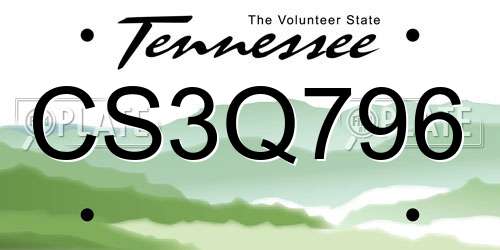 CS3Q796 Tennessee License Plate
